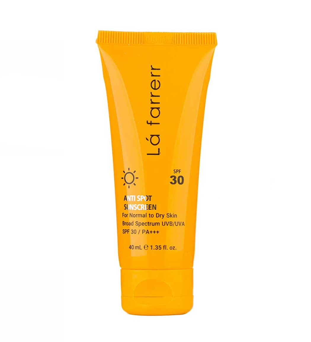 ضدآفتاب و ضد لک لافارر بی رنگ مدل SPF30 مناسب پوست نرمال و خشک حجم 40 میلی لیتر