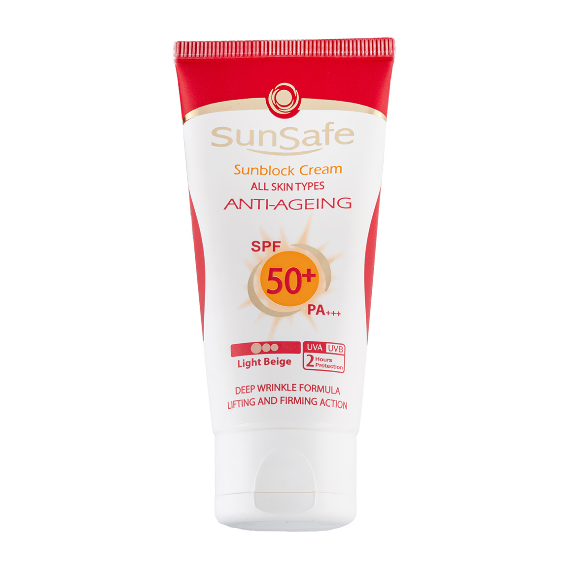 ضدآفتاب و ضد چروک رنگی spf50 بژ طبیعی  سان سیف