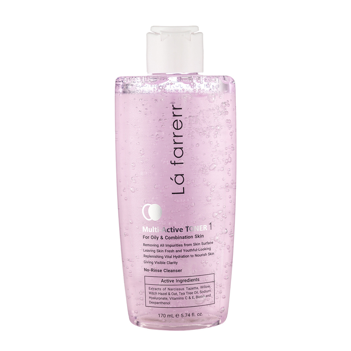تونر مدل Multi Active مناسب پوست چرب و مختلط لافارر حجم 170 میلی لیتر