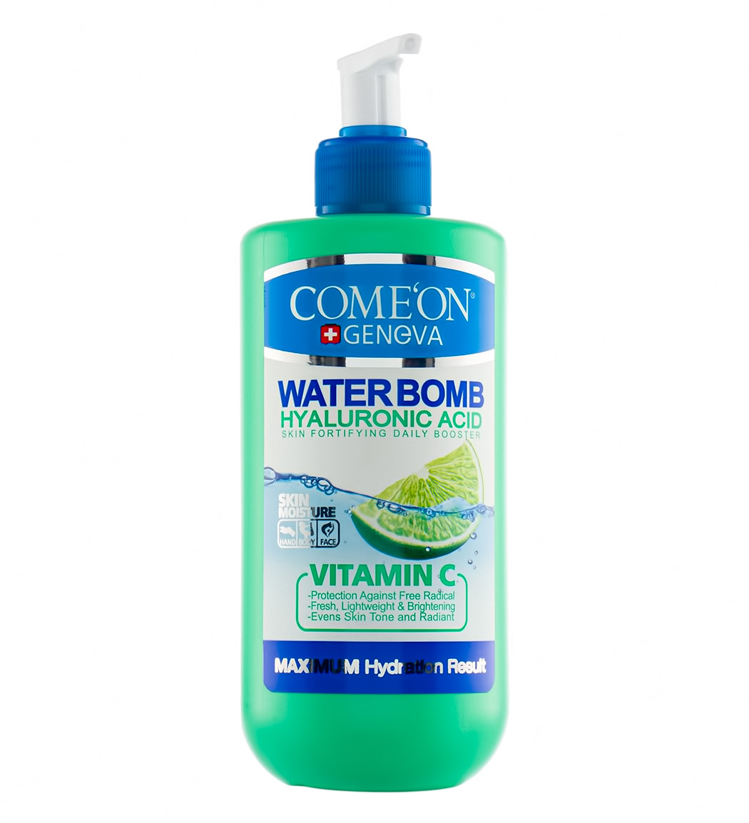 کرم صورت بمب آبرسان  کامان حاوی هیالورونیک اسید و ویتامین سی با عصاره لیمو 500میل