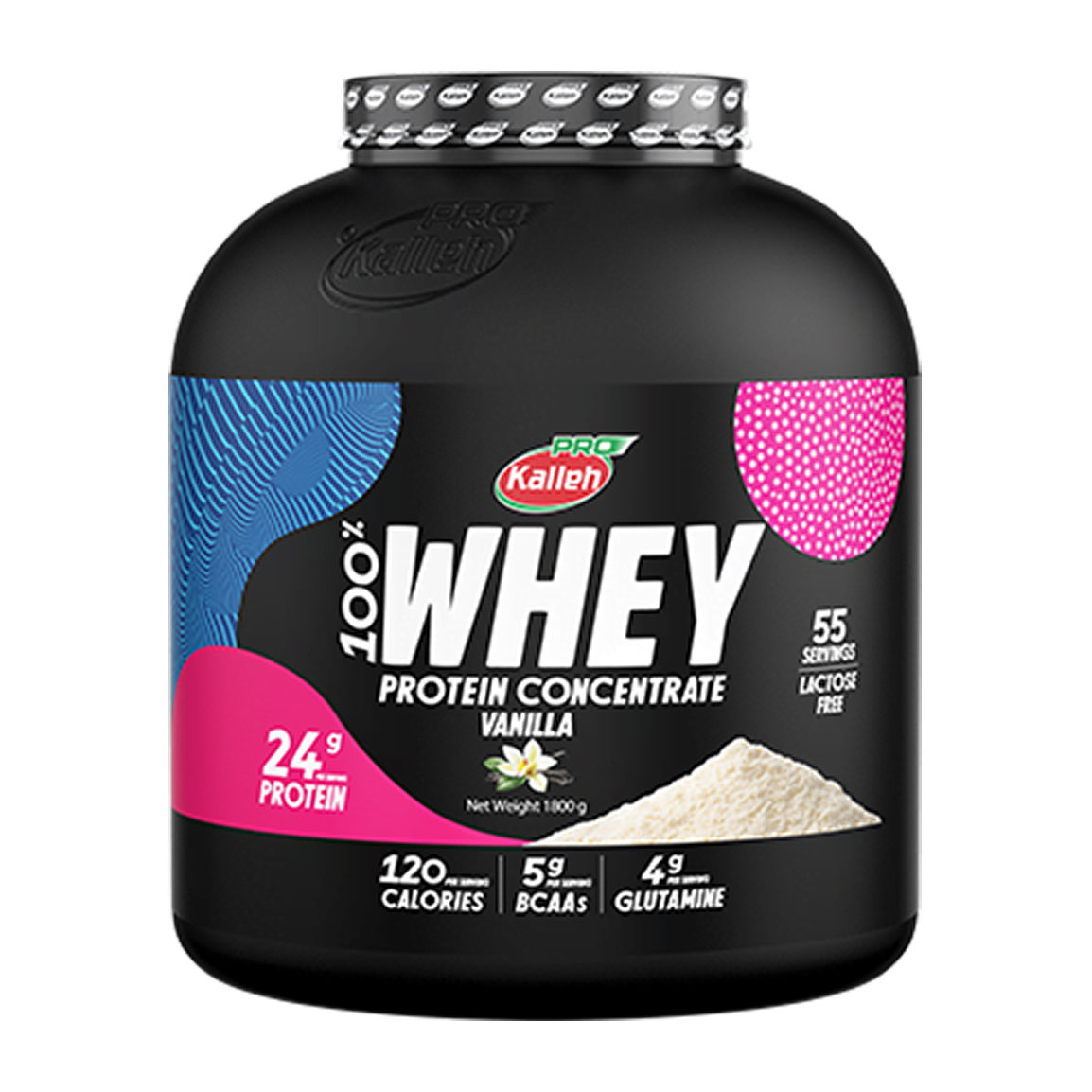 پودر پروتئین مدل Whey با طعم وانیل وزن 1800 گرم  کاله