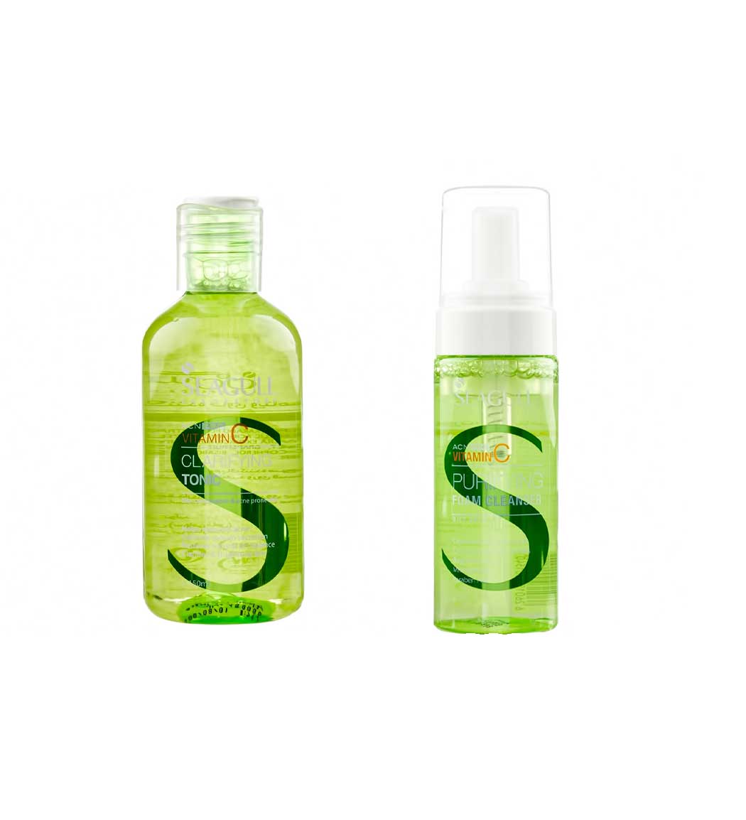 پک فوم پاک کننده ویتامین سی پوست چرب و تونیک ویتامین سی
