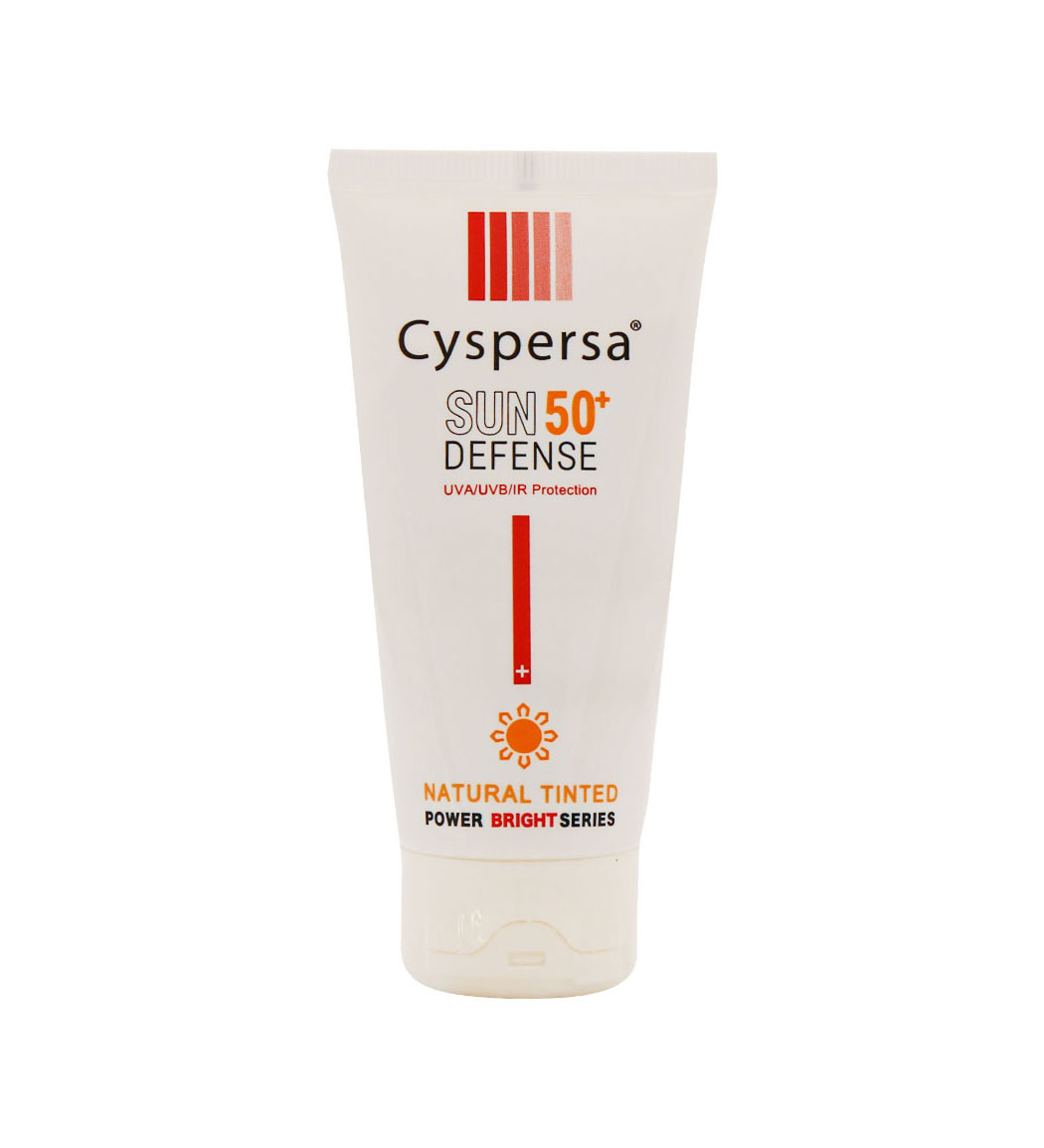 ضدآفتاب  رنگی روشن کننده دارای spf50 و رنگ طبیعی حجم 50 میل