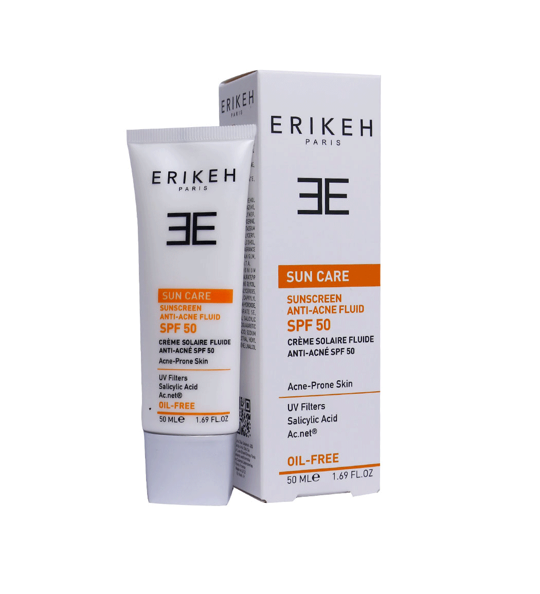 ضدآفتاب کرم فاقد چربی  اریکه  آنتی آکنه بی رنگ اس پی اف 50 حجم 50میل