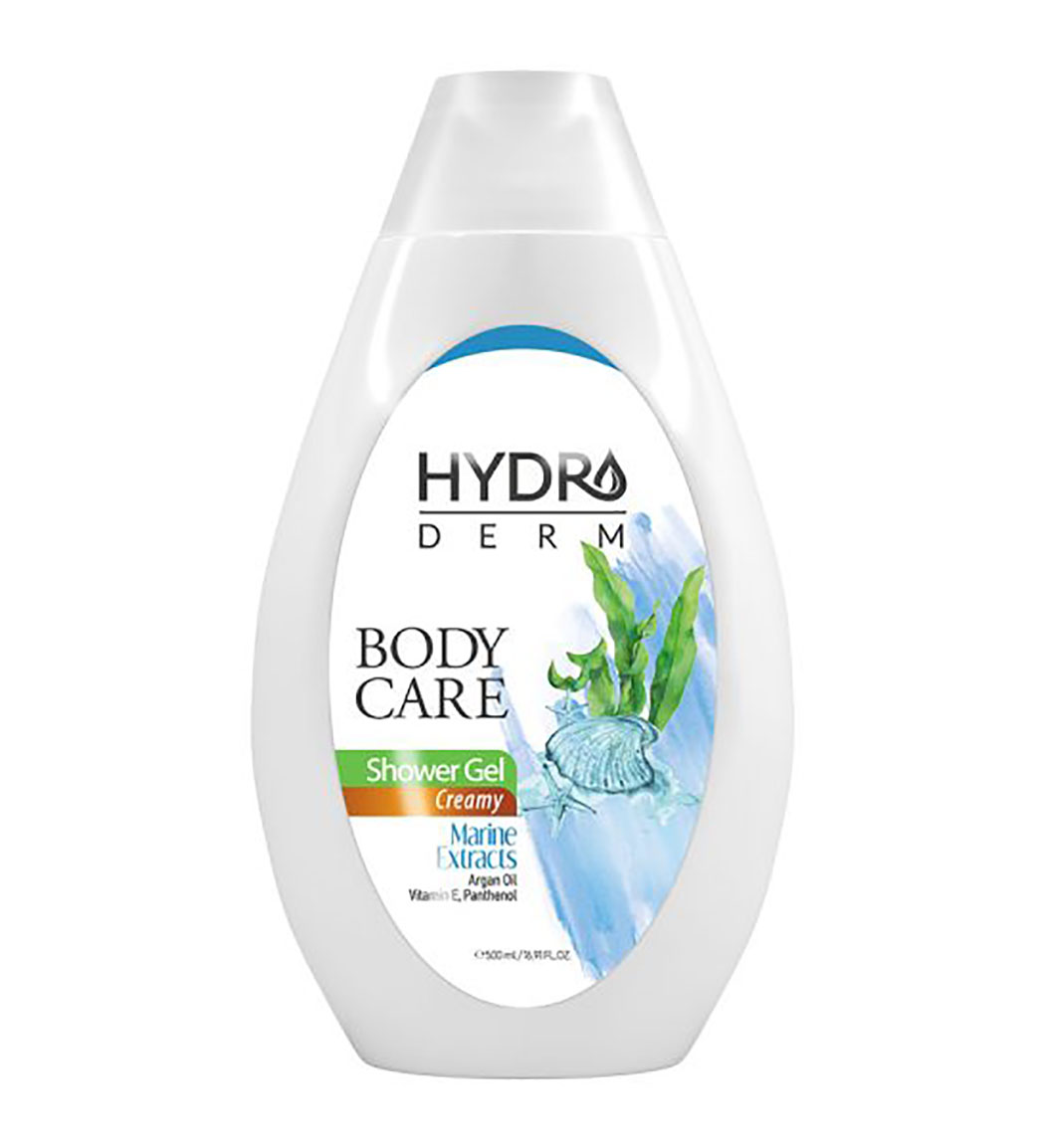 شامپو بدن کرمی هیدرودرم با رایحه عصاره های دریایی  هیدرودرم حجم 500 میل
