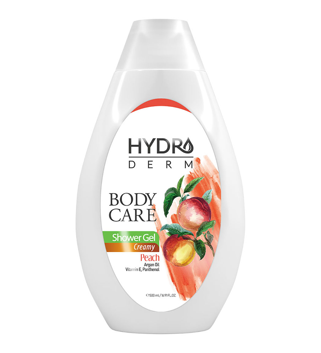 شامپو بدن کرمی با رایحه هلو و روغن آرگان حجم هیدرودرم 500 میل