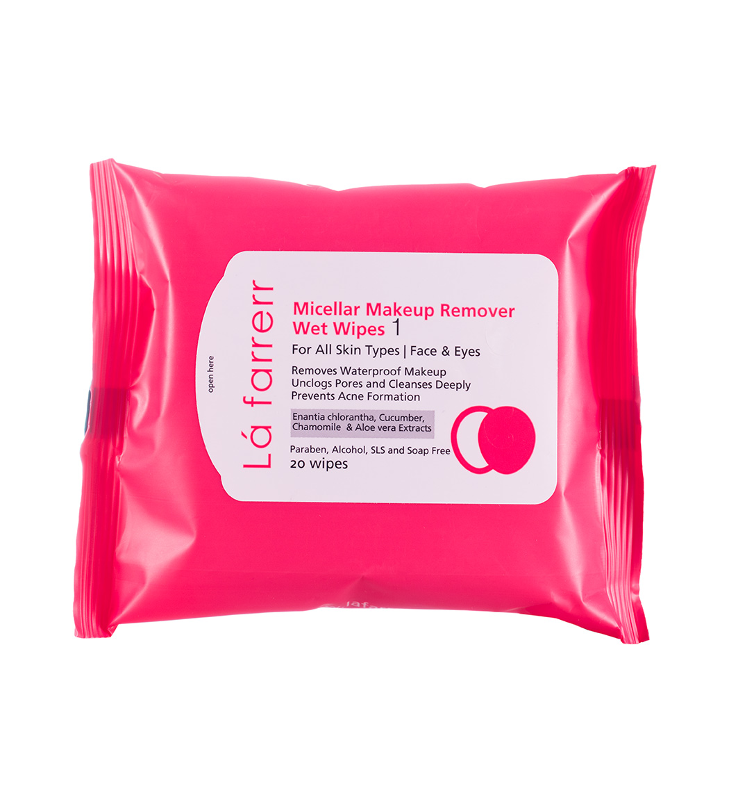 دستمال مرطوب پاک کننده آرایش انواع پوست بسته 20 عددی کد 1