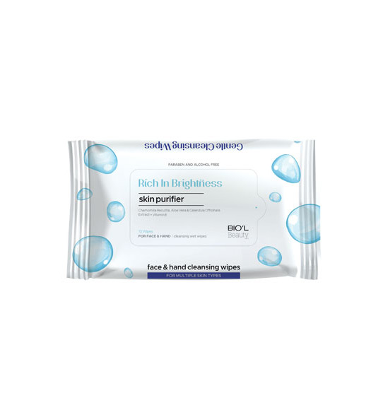 دستمال مرطوب ضدباکتری روشن کننده پاک کننده دست و صورت