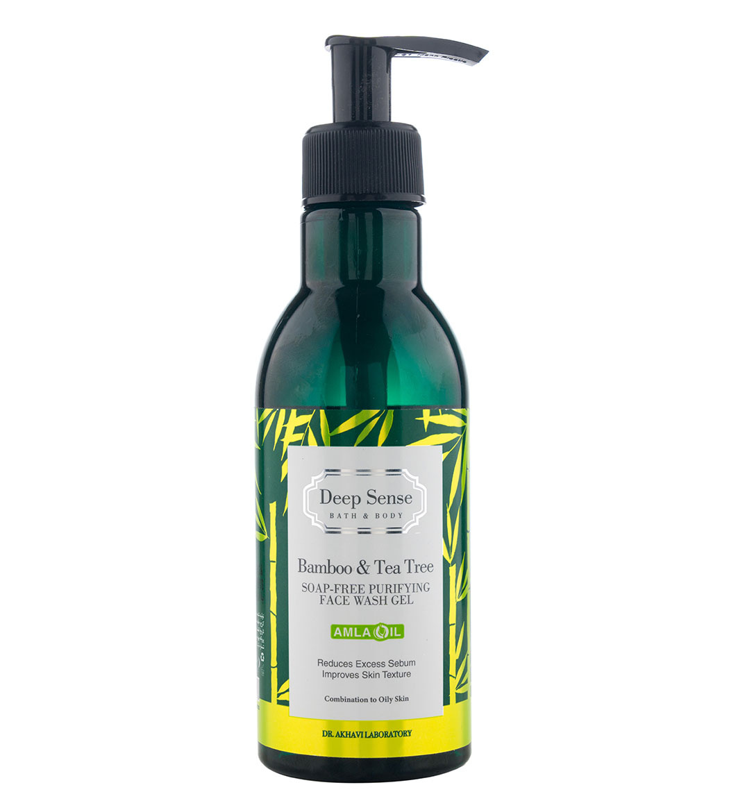 ژل شستشو صورت حاوی عصاره درخت چای و بامبو مناسب پوست چرب  دیپ سنس حجم 250 میلی لیتر