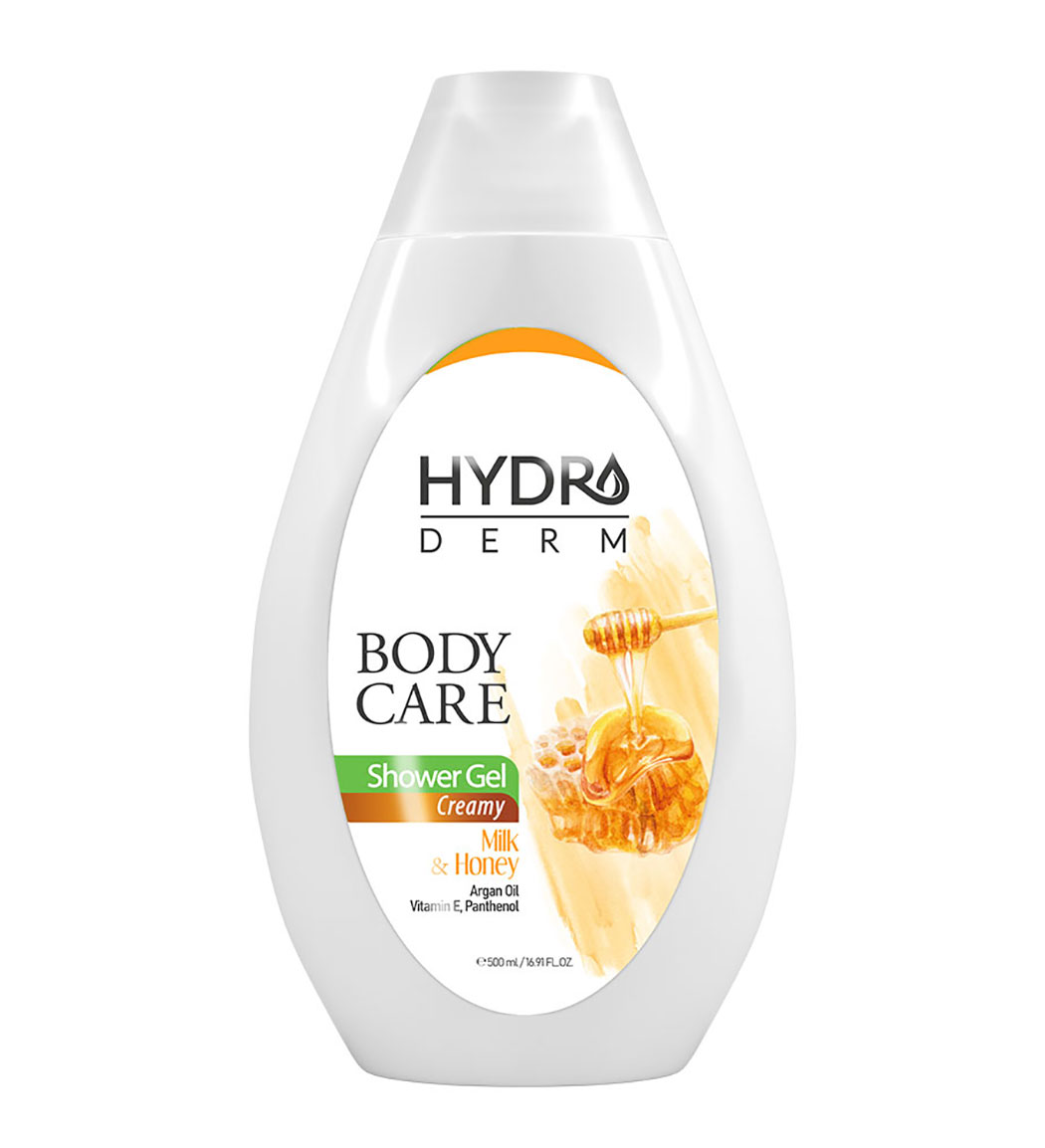 شامپو بدن کرمی با رایحه شیر و عسل حجم 500 میل هیدرودرم